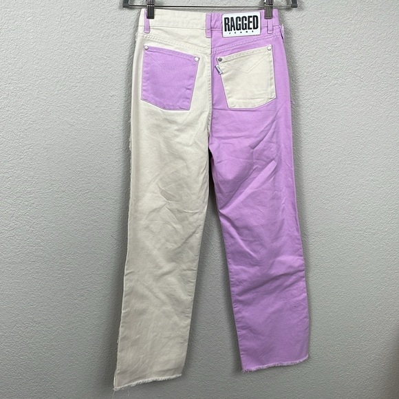 Ragged Priest Straight Leg Wonder Jeans 2 Tone Bicolor Beige Lilac Sz 26 - Picture 6 of 16